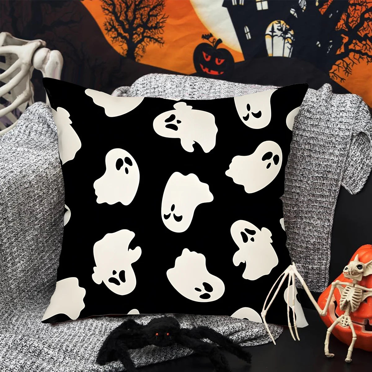 Halloween Linen Cushion Cover | Kosmos Secret Chamber