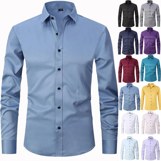 Men's Wrinkle-Resistant Long-Sleeve Shirts | Kosmos Style