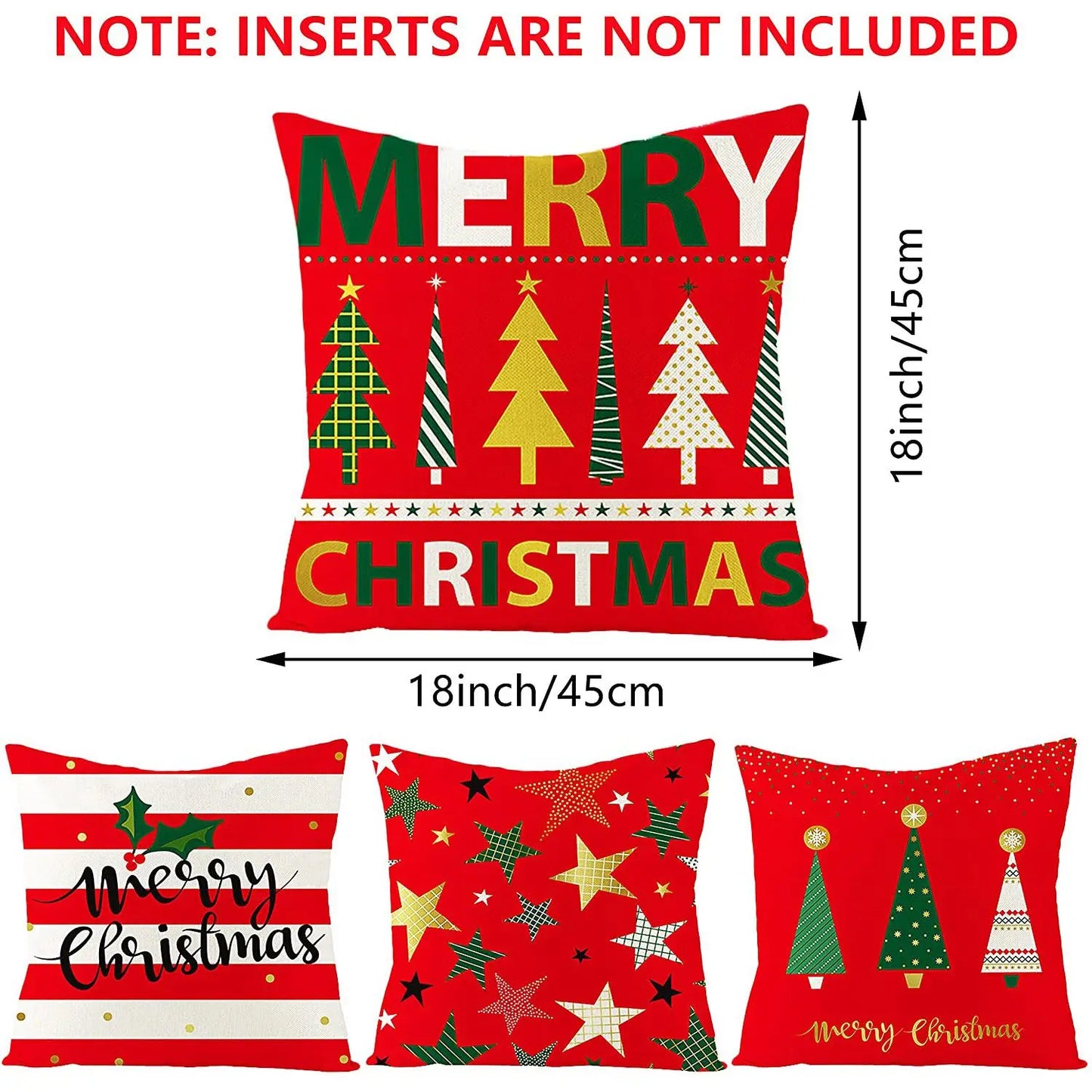 Set Of 4 Linen Christmas Cushion Covers | Kosmos Seasons