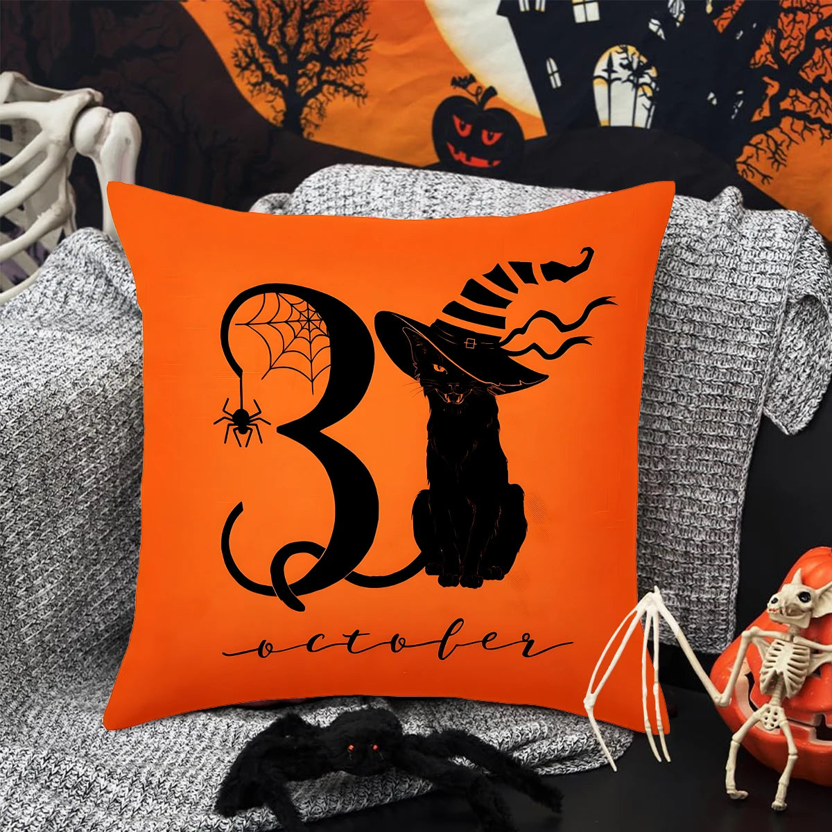 Halloween Linen Cushion Cover | Kosmos Secret Chamber